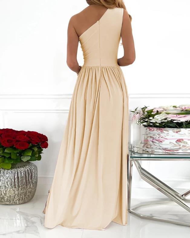 Women's One Shoulder High Split Cutout Cocktail Dress