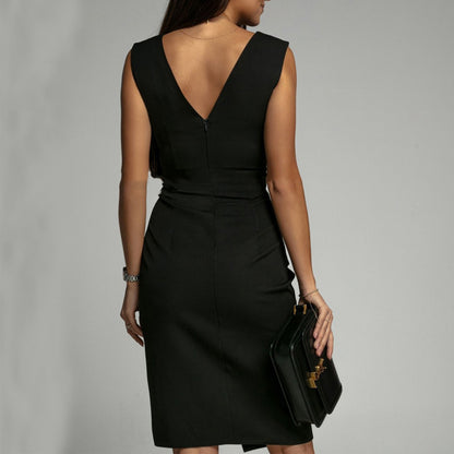 Summer V-neck Sleeveless Split Dress